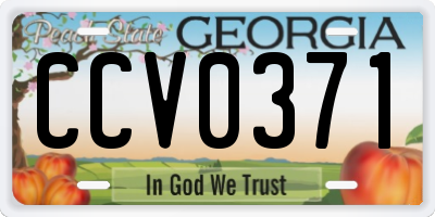 GA license plate CCV0371