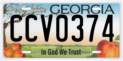 GA license plate CCV0374