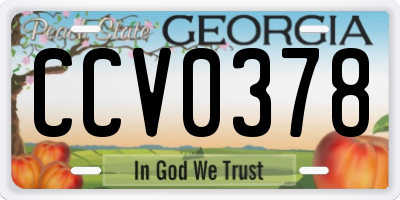 GA license plate CCV0378