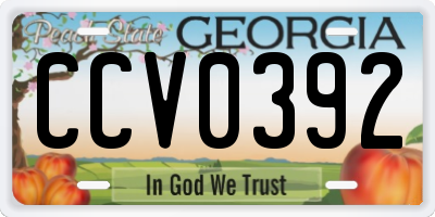 GA license plate CCV0392