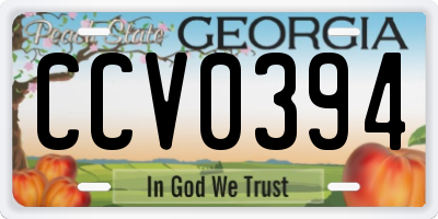 GA license plate CCV0394