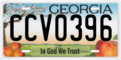 GA license plate CCV0396