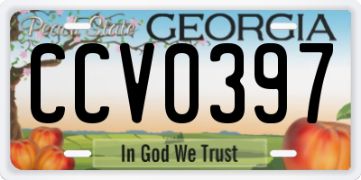 GA license plate CCV0397