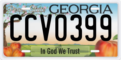 GA license plate CCV0399