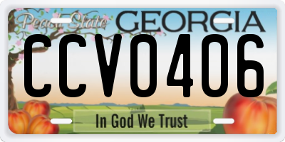 GA license plate CCV0406