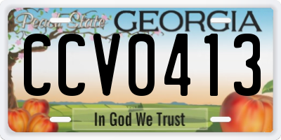 GA license plate CCV0413
