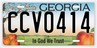 GA license plate CCV0414