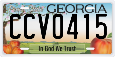 GA license plate CCV0415