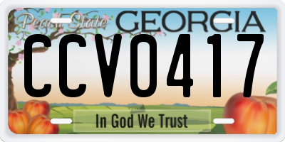 GA license plate CCV0417