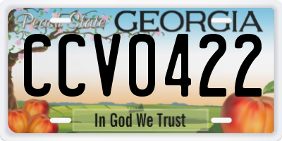 GA license plate CCV0422