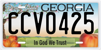 GA license plate CCV0425