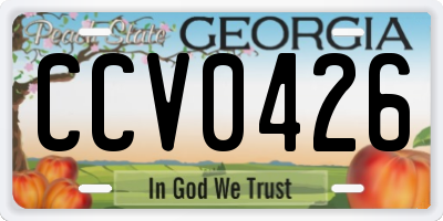 GA license plate CCV0426