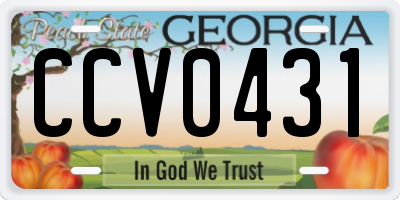 GA license plate CCV0431