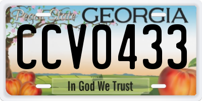 GA license plate CCV0433
