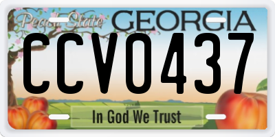 GA license plate CCV0437