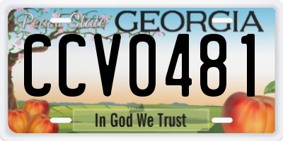 GA license plate CCV0481