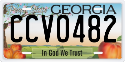 GA license plate CCV0482