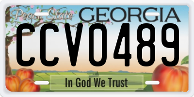 GA license plate CCV0489