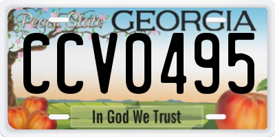 GA license plate CCV0495