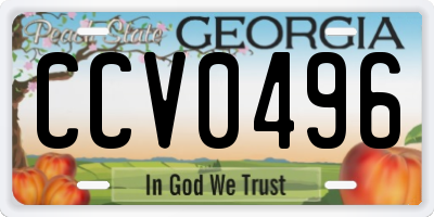GA license plate CCV0496