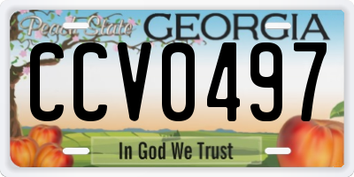 GA license plate CCV0497