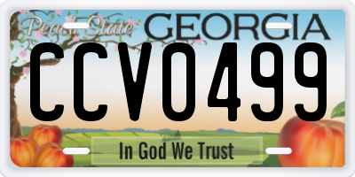 GA license plate CCV0499