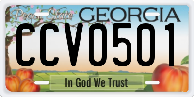 GA license plate CCV0501