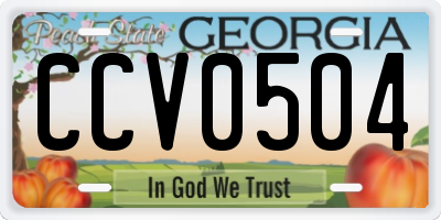 GA license plate CCV0504