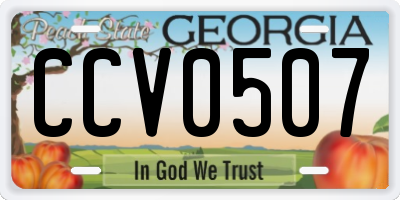 GA license plate CCV0507