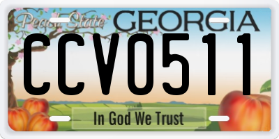 GA license plate CCV0511