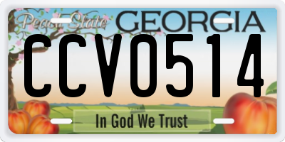 GA license plate CCV0514