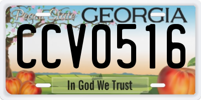 GA license plate CCV0516