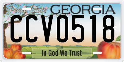 GA license plate CCV0518