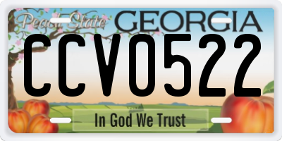 GA license plate CCV0522