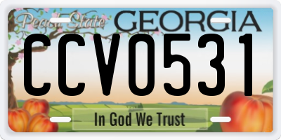 GA license plate CCV0531