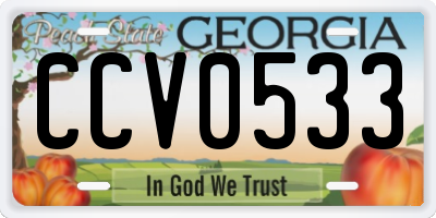 GA license plate CCV0533
