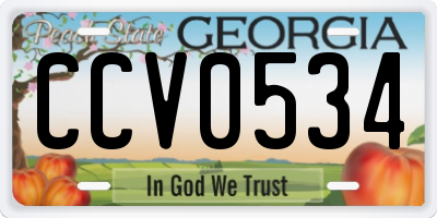GA license plate CCV0534
