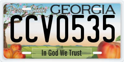 GA license plate CCV0535