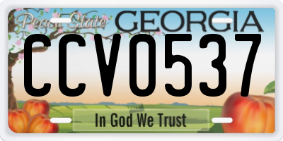 GA license plate CCV0537