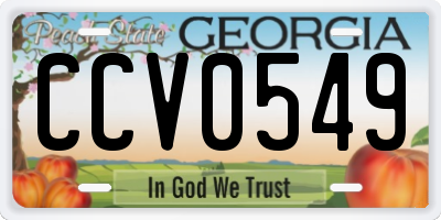 GA license plate CCV0549