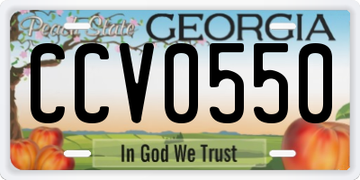 GA license plate CCV0550