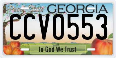 GA license plate CCV0553