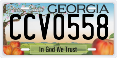 GA license plate CCV0558