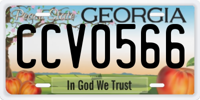 GA license plate CCV0566
