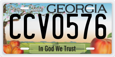 GA license plate CCV0576