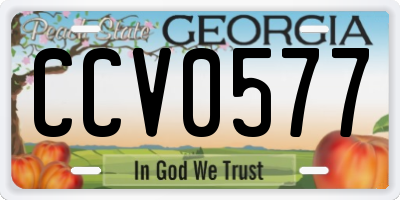 GA license plate CCV0577