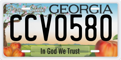 GA license plate CCV0580