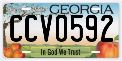 GA license plate CCV0592