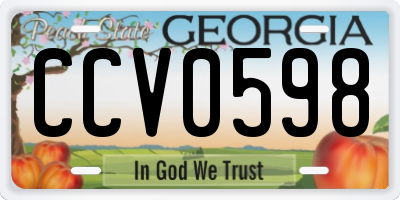 GA license plate CCV0598