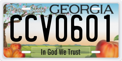 GA license plate CCV0601